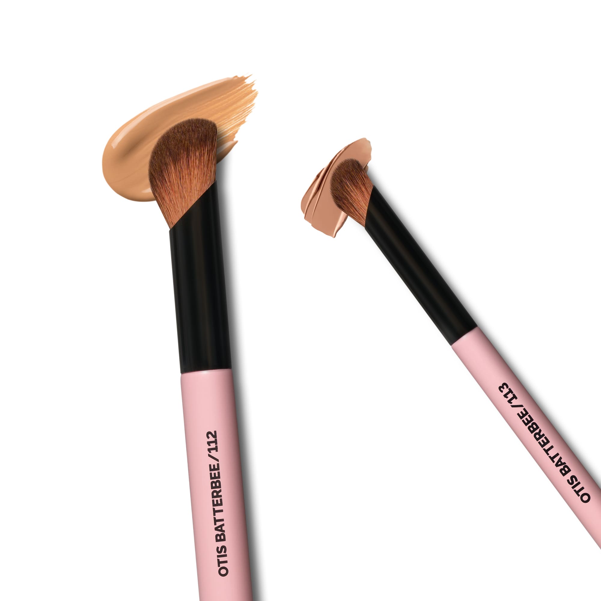 Concealer Makeup Brushes by Otis Batterbee in pink with vegan bristles.
