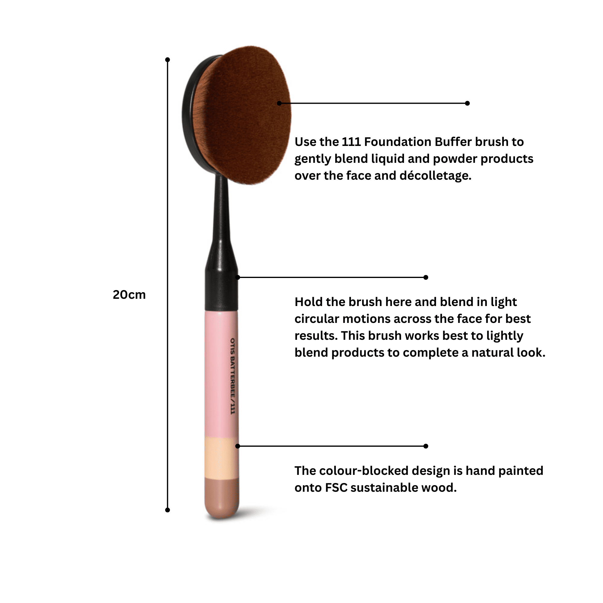 Otis Batterbee foundation buffer makeup brush.