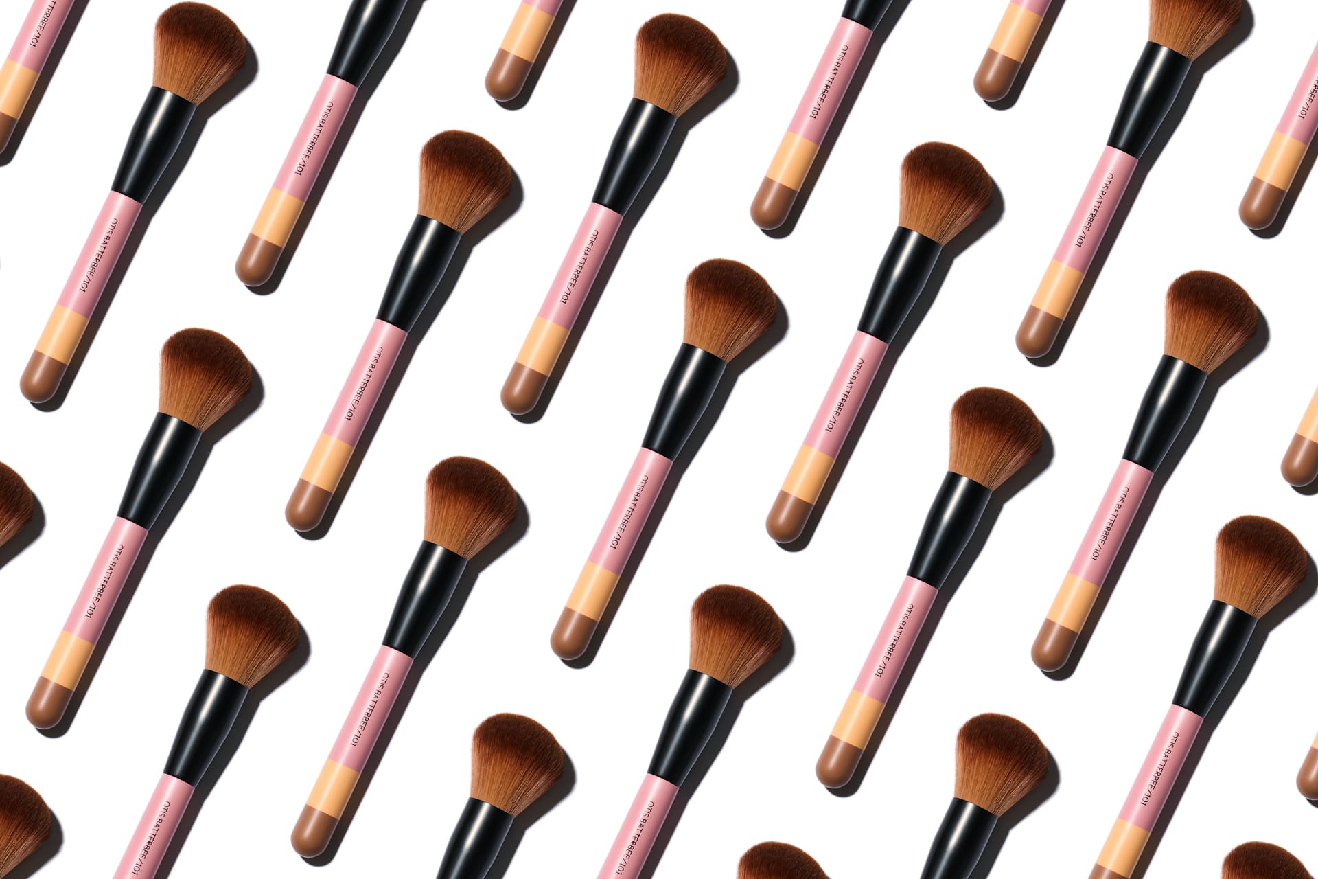 Otis Batterbee Powder Makeup Brush in a repeat pattern on white background