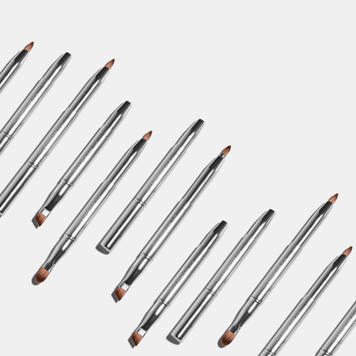 Retractable Travel Lip & Eye Makeup Brush Duo Set
