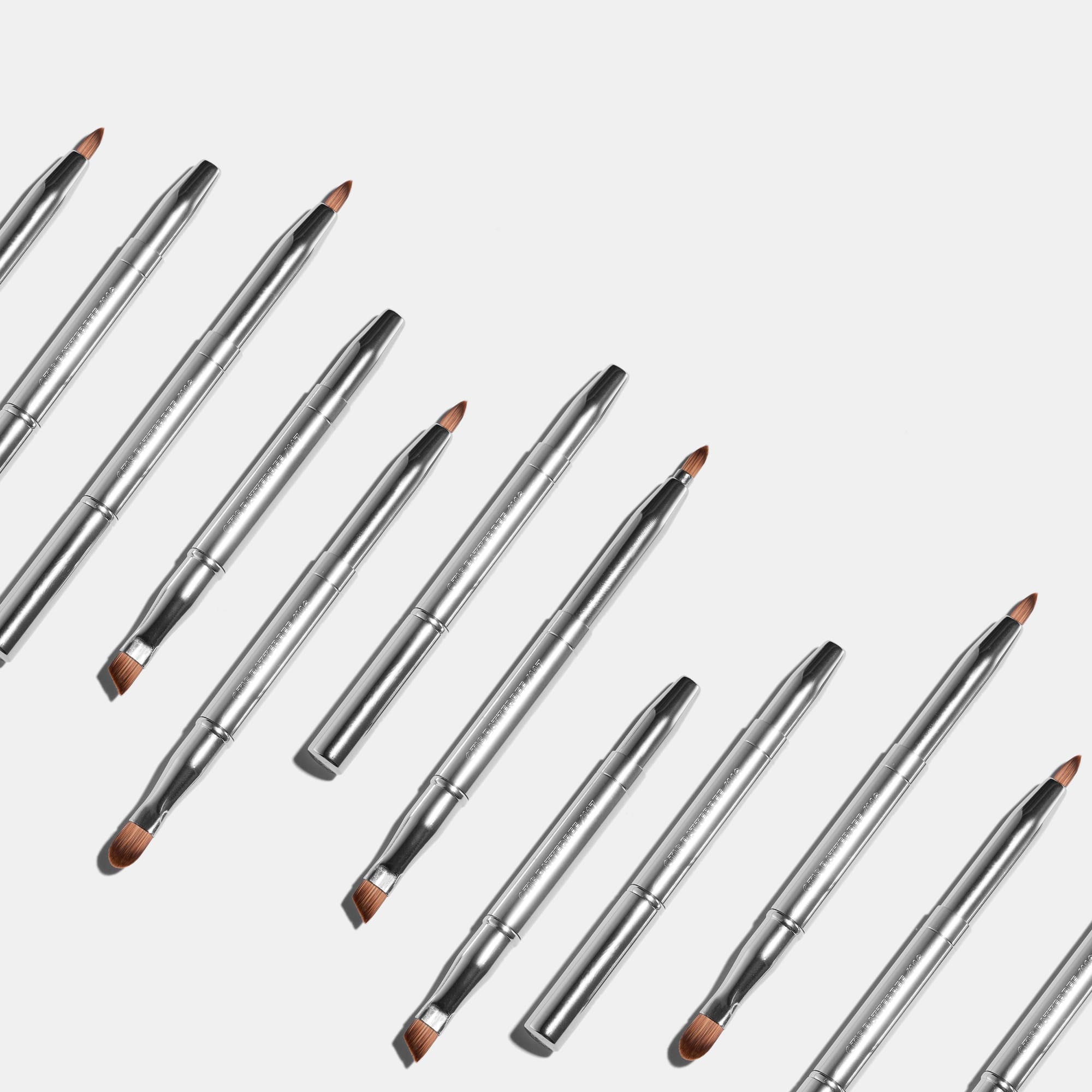 Retractable Travel Lip & Eye Makeup Brush Duo Set