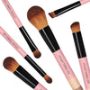 Luxury 7 Piece Makeup Brush Set by Otis Batterbee with large powder makeup brush and eye makeup brushes.