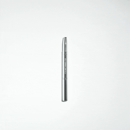 Designer travel retractable makeup brushes perfect to touch-up lips and brows.