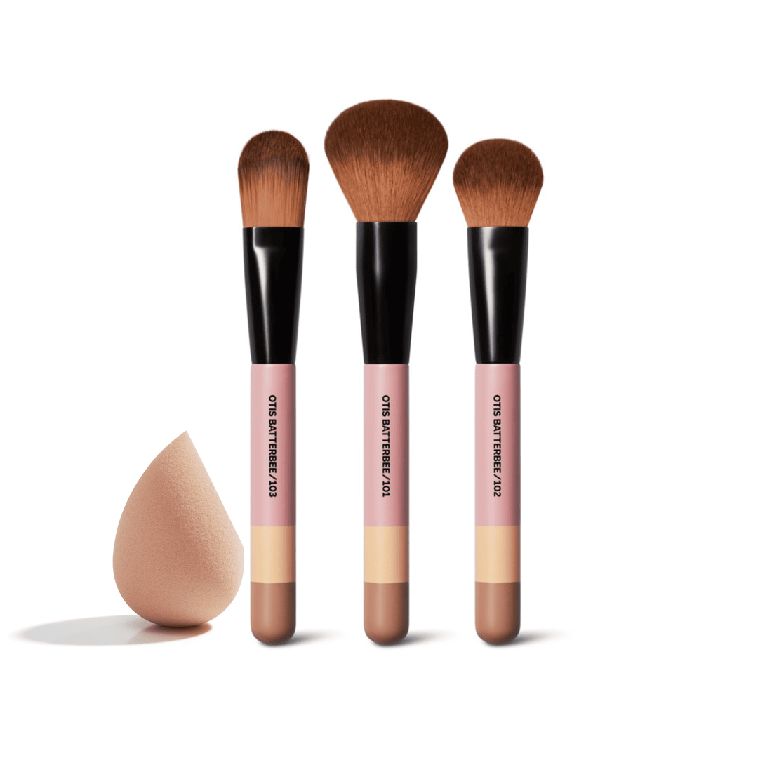 Powder Brush and Blusher Brush and Foundation Makeup Brush with Blending Sponge by Otis Batterbee.