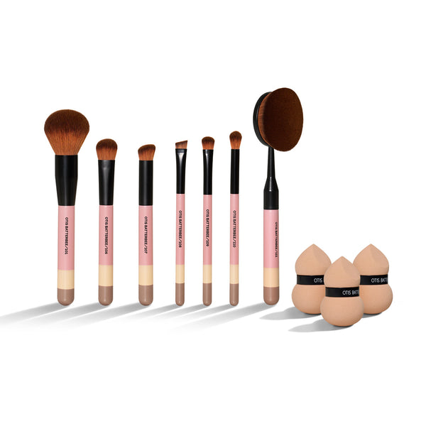 Makeup application made easy. The Perfect Makeup Application Set. Featuring a 7 Piece Makeup Brush Collection and Makeup Sponge trio.