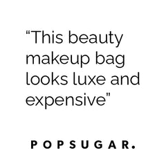 luxury makeup bags and cosmetic cases as seen in Popsugar magazine designed by Otis Batterbee using PETA approved Vegan leather.