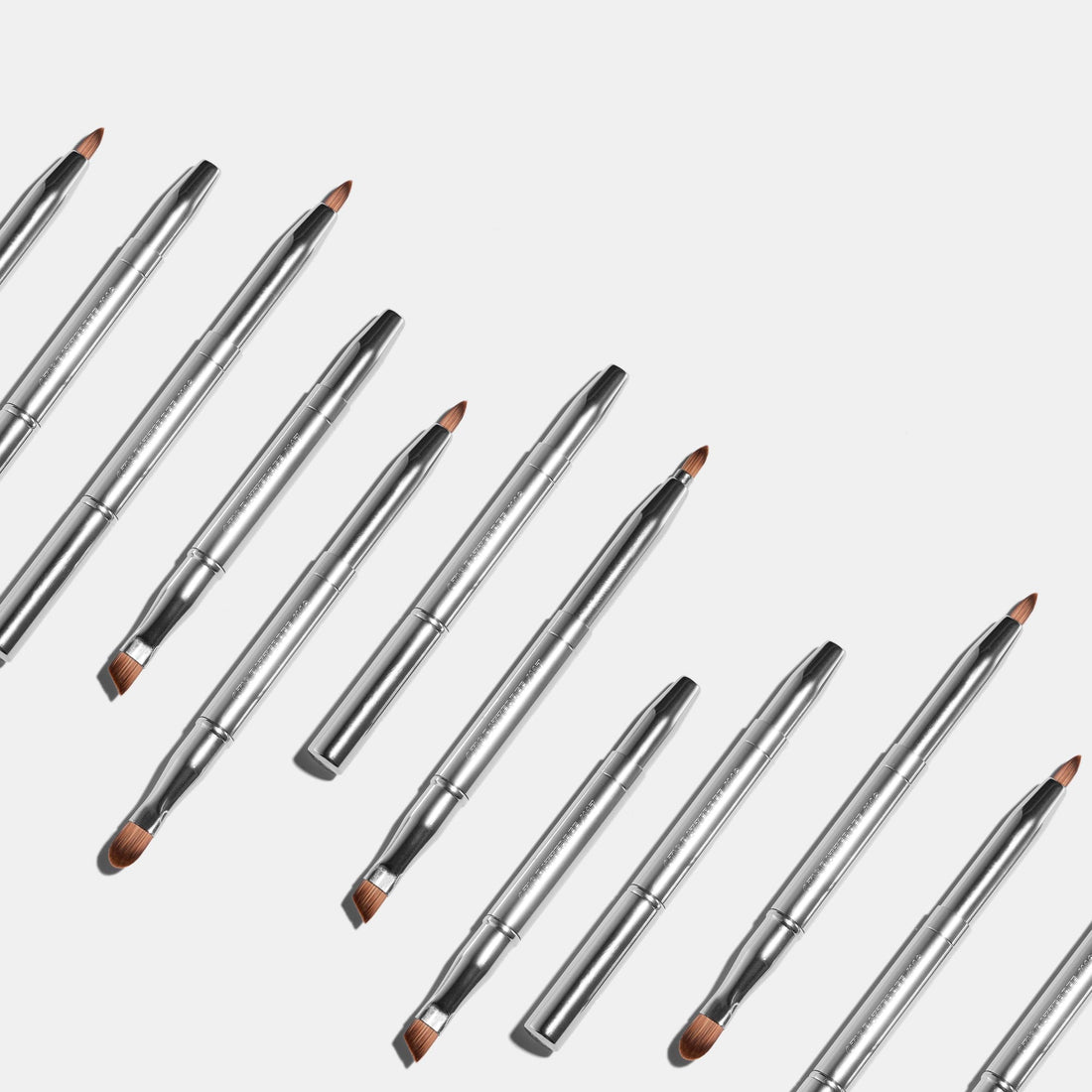 Retractable Travel Lip & Eye Makeup Brush Duo Set